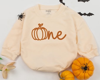 Baby girl pumpkin first birthday outfit , burnt orange baby romper, Fall 1st birthday clothes, pumpkin birthday, Thanksgiving Birthday