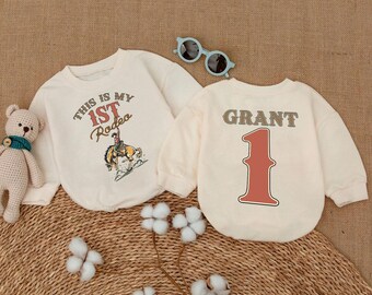 Personalized This is My 1st Rodeo Romper, Cowboy Onesie Baby Boy, First Birthday Outfit Boy,1st Birthday Outfit Boy, Baby Boy First Birthday