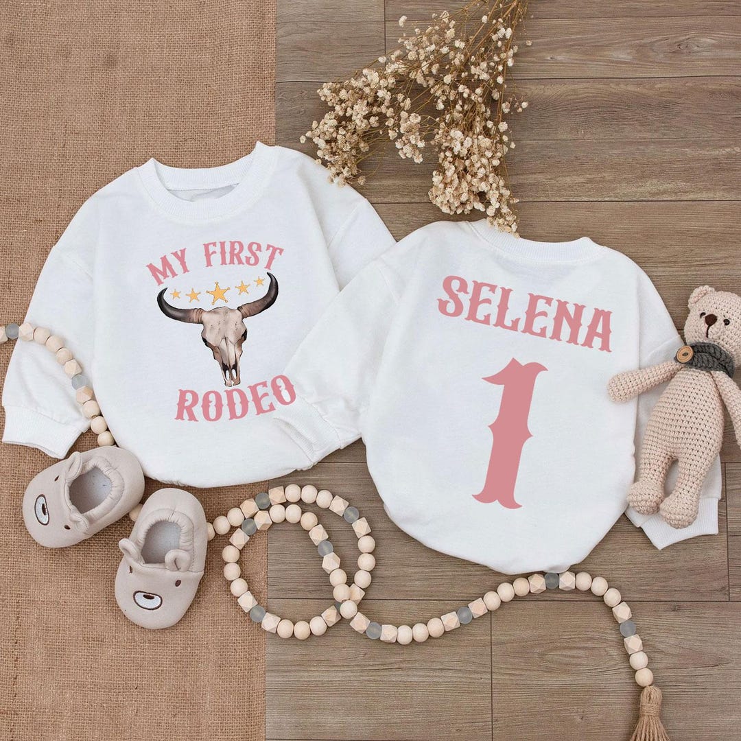 Custom My First Rodeo Romper Girl, Baby Girl First Birthday Outfit ...