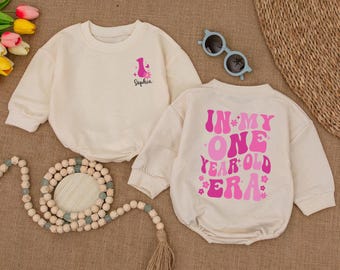 In My One Year Old Era Romper, Birthday Baby Romper, First Birthday Baby Outfit, 1st Birthday Baby Bodysuit, Bubble Romper, Baby Shower Gift