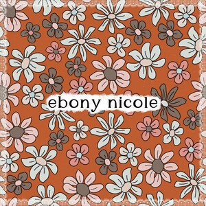 Padrão floral repetido de margaridas terracota, padrão floral repetido, padrão vintage, para uso comercial e pessoal.