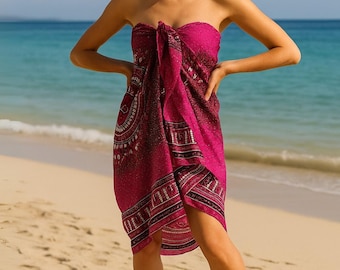 PANASIAM Sarong Maoi – Women’s Wrap Skirt, Unisex Beach Pareo, Boho Summer Dress, Hip Scarf, Beachwear, Yoga Wrap, Headscarf – 100% Viscose
