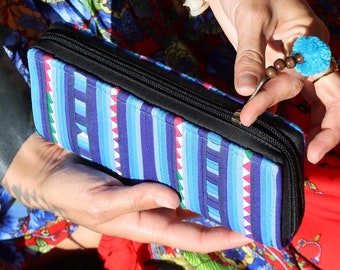 Cartera PANASIAM Tribu Akha | Monedero Monedero | feria vegana con monedero con cremallera y ranuras para tarjetas