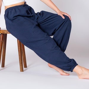 PANASIAM Cotton Lounge Pants - Unisex Harem Pants, Retreat Yoga Pants, Boho Joggers, Relaxed Fit, Festival & Travel Pants, Soft, Breathable