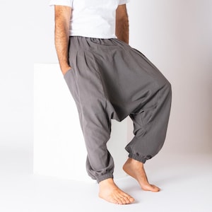 PANASIAM Pure Aladdin Pants, Cotton Harem Pants Unisex Baggy Yoga Pants Boho Lounge Pants Relaxed Fit Lightweight & Breathable Festival Wear
