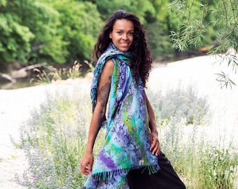 PANASIAM Batik Scarf - Versatile Bandana, Headscarf, and Wrap - 100% Natural Viscose, Handcrafted Unique Design, Unisex, Different Colors