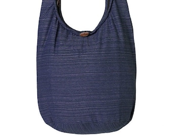 Lini Shoulder Bag | 100% Cotton | Zipper & Small Wooden Button | Separate Inner Pocket | 2 Sizes | Fairly Produced