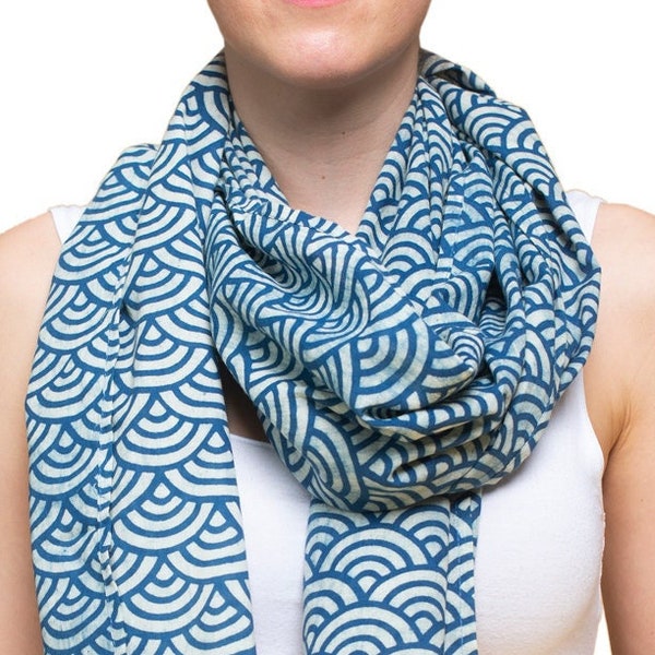 SCARF Indigo Design | 100% light cotton | traditional Japanese patterns and patterns from sacred geometry