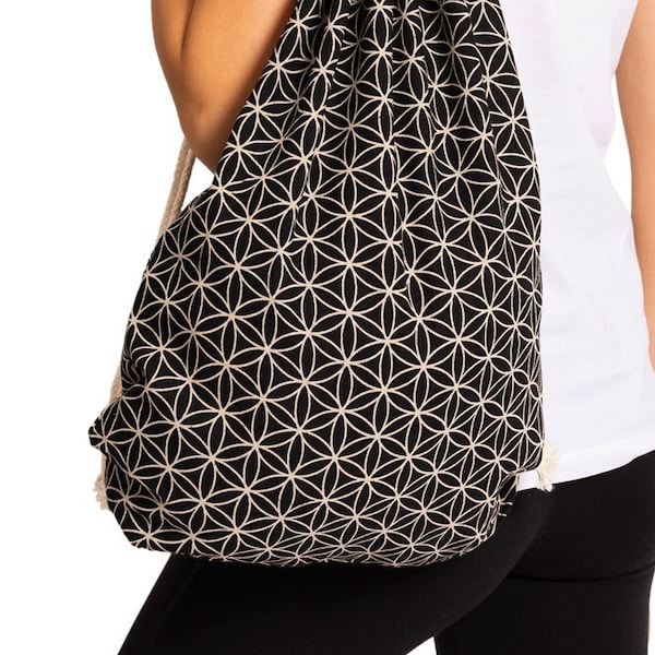 GYM BAG Sacred Geometry | 100% cotton | traditional patterns | 50x37cm | fairly produced