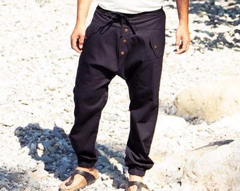 PANASIAM Yogipants klassik - Unisex Haremshose aus 100% Baumwolle, Baggy Freizeithose, Festival & Retreat Kleidung für Damen und Herren