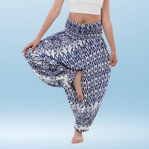 PANASIAM ISAN Aladin Pants, Unisex Harem Pants Boho Yoga Pants Festival Lounge Goa & Hippie Wear Handcrafted Ethnic Baggy Pants 100% Viscose