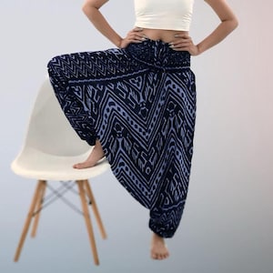 PANASIAM Aladdin Pants KIOWA – Boho Harem Pants, Unisex Yoga Lounge Wear, Festival Baggy Trousers with Pocket, Present Idea, 100% Viscose