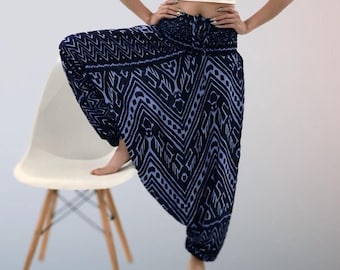 PANASIAM Aladdin Pants KIOWA – Boho Harem Pants, Unisex Yoga Lounge Wear, Festival Baggy Trousers with Pocket, Present Idea, 100% Viscose