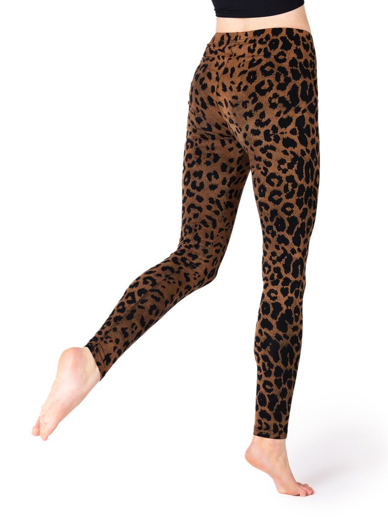 PANASIAM Batik Leggings Leopard Print Ecstatic Dance Yoga Goa Boho Festival teint à la main unique doux et élastique colorfast image 3