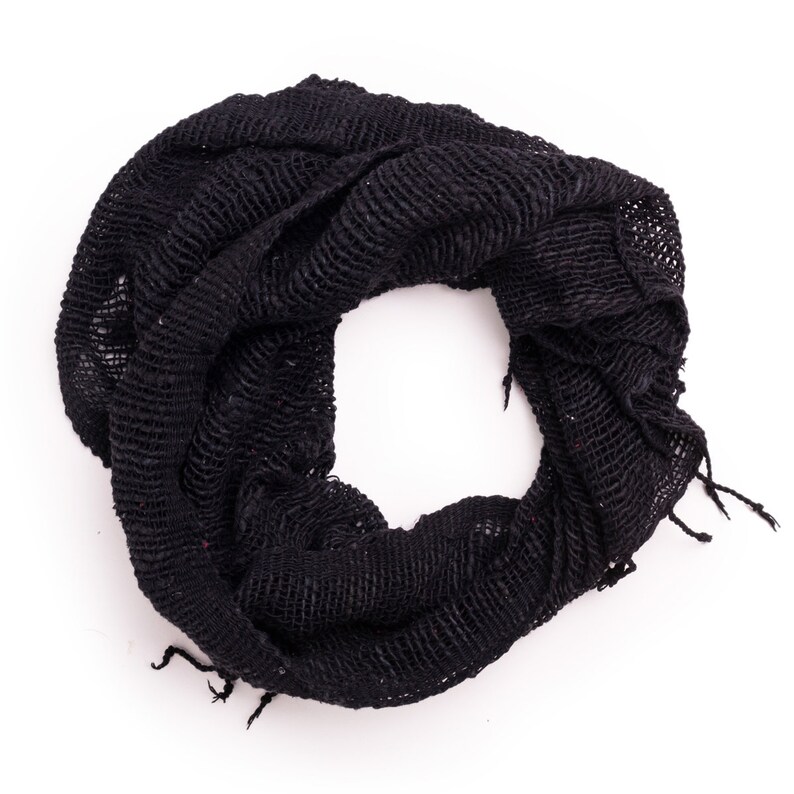 PANASIAM scarf, loosely woven neck scarf, warm winter scarf, hand-woven from 100% cotton, can also be worn as a loop scarf or shoulder scarf image 7