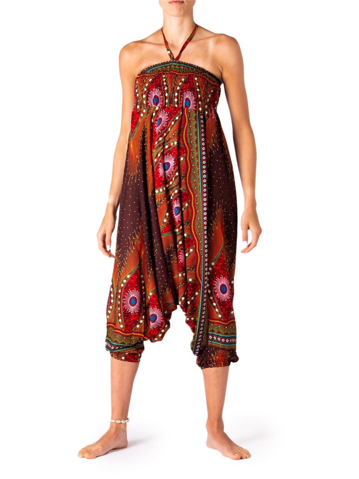 PANASIAM Aladdin Pants Peacock – Loose Viscose Harem Trousers