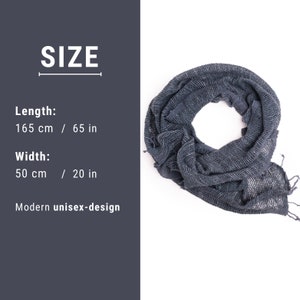 PANASIAM scarf, loosely woven neck scarf, warm winter scarf, hand-woven from 100% cotton, can also be worn as a loop scarf or shoulder scarf image 8