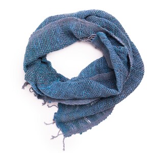 PANASIAM scarf, loosely woven neck scarf, warm winter scarf, hand-woven from 100% cotton, can also be worn as a loop scarf or shoulder scarf türkis