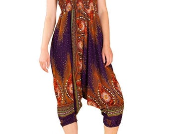 PANASIAM Aladdin Pants Peacock – Flowing Harem Pants, Unisex