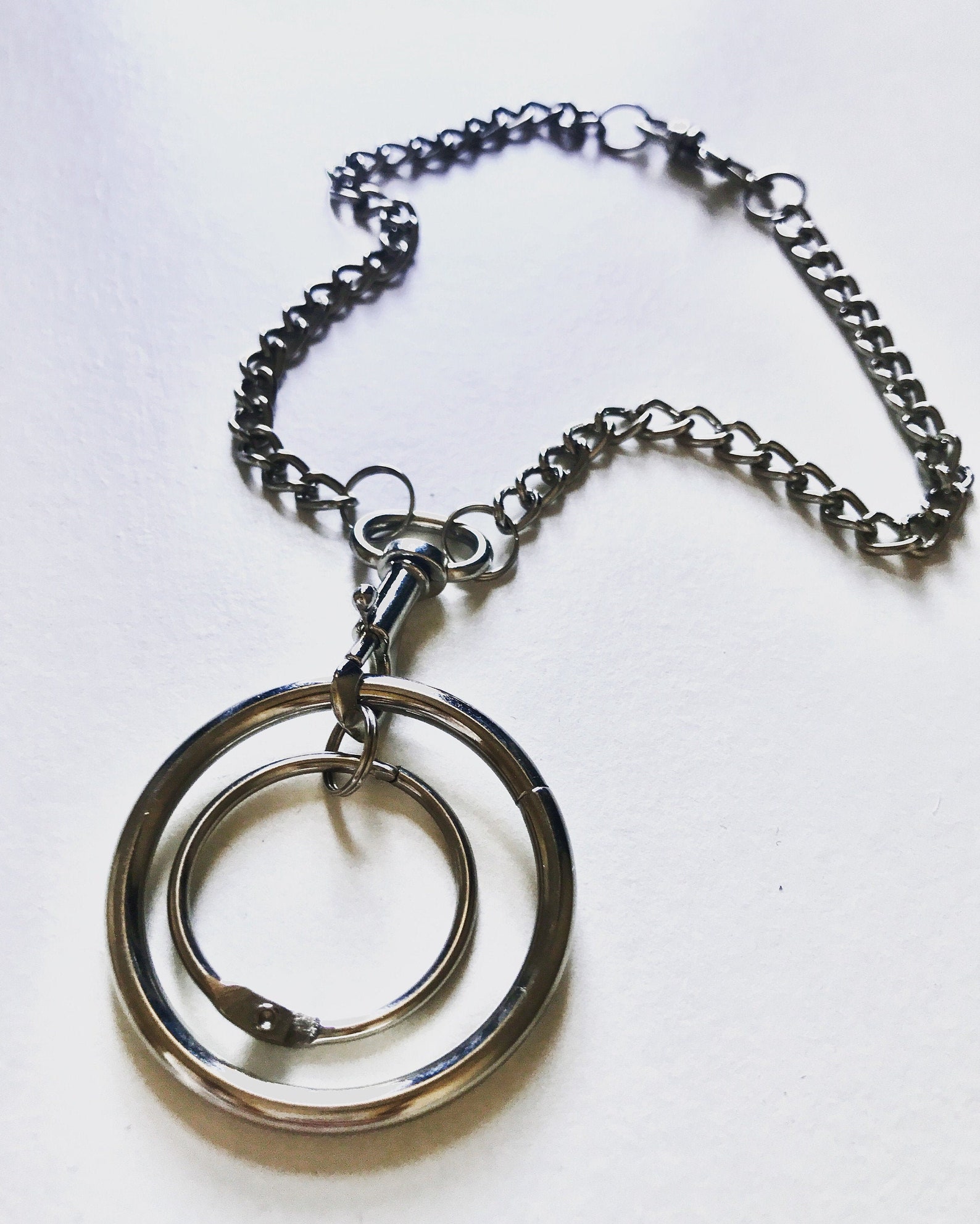 Double Swivel Ring Necklace Etsy