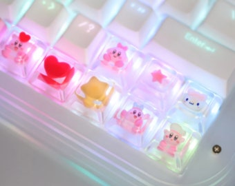 Cute Keycap, Kirby Keycap, Artisan ESC Keycap For Cherry MX Switch mechanical keyboard, Pink, Kawaii, Anime Keycap
