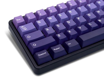 PBT Double Shot KeyCap Set for Mechanical Keyboard 132 purple Key, Cherry Profile, Cool Keyboard Accessories