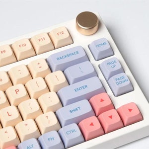 132pcs Marshmallow Theme Keycap Set, Macaron Color Kawaii Keycap Set, PBT Keycap, XDA Keycap, Mechanical Keybard, Keycap Accessories