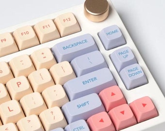 132pcs Marshmallow Theme Keycap Set, Macaron Color Kawaii Keycap Set, PBT Keycap, XDA Keycap, Mechanical Keybard, Keycap Accessories