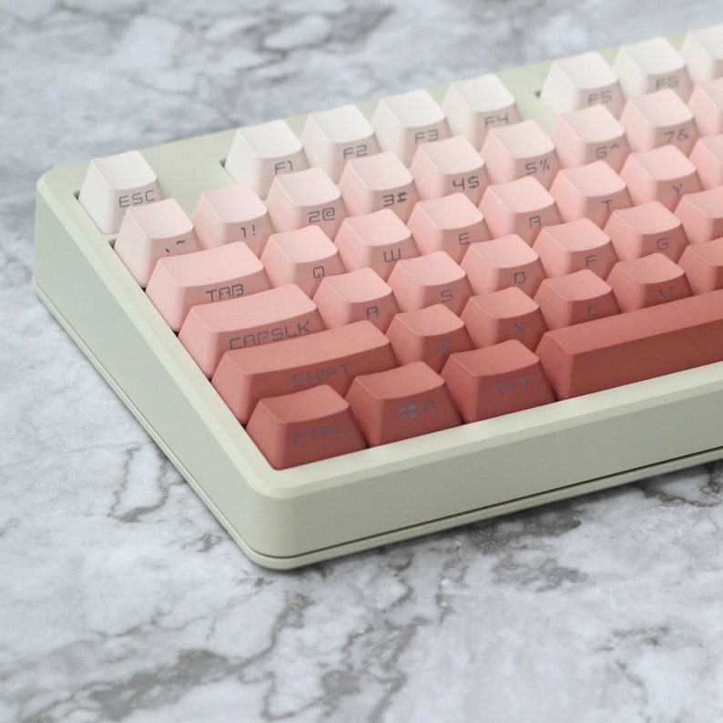 Custom Pink Keycap Set PBT Keycaps OEM Profile Top Side Etsy