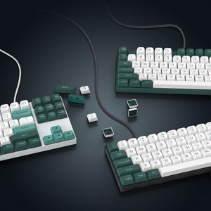Green Keycap Set PBT Double Shot 189 Keyboard keys, XVX Profile, Gamer Keycaps