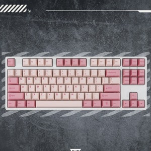 Pink Keycaps, Cute Key cap Set, PBT Cherry Profile Double-shot Keycap, MX Switch Mechanical Girl Gamer Keycap