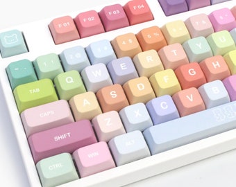 Cute Keycap, Gummy Bears Keycap Set, Custom 133 Keys PBT, XDA Profile, Mechanical Keyboard, Pink Key cap, Girl Gamer Keycap