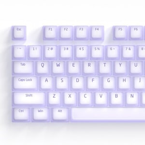 Silicone Keycaps Set, Backlit Cherry Profile, Pink Black White Purple, 113 keyboard keys, MX Switch Mechanical Keycap, Cute
