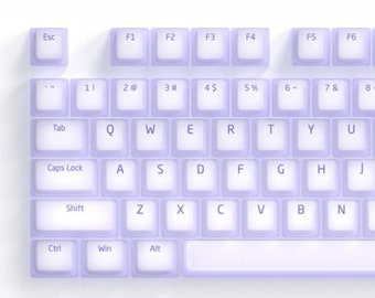 Silicone Keycaps Set, Backlit Cherry Profile, Pink Black White Purple, 113 keyboard keys, MX Switch Mechanical Keycap, Cute