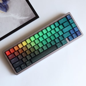 Colorful Backlit Keycap Cute Set, PBT Keycaps, OEM Profile, Top Side Print, Cherry MX, Mechanical Keyboard Decoration, Custom