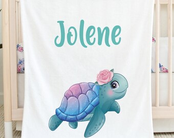 Personalized Sea Turtle Baby Blanket: Ocean Nursery Decor