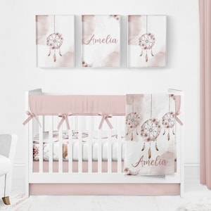 Biologisch katoen Boho Crib Bedding Set, Girl Nursery Bedding Set, Dreamcatcher Crib Set, Boho Baby Nursery, Boho Crib Sheet, Boho Nursery