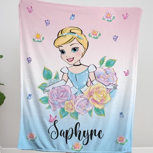 Princess Blanket, Cinderella Blanket, Cinderella Princess Blanket, Princess Bedding, Toddler Girl Bedding, Girls Bedding, Princess Nursery