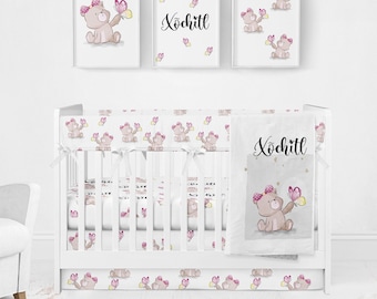 Teddy Bear Crib Bedding Set: Organic Cotton, Personalized Nursery