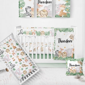 Safari Crib Bedding Set, Safari Nursery, Safari Crib Sheet, Safari Animal Baby Bedding Set, Baby Boy Bedding Crib Bedding Girl, Baby Animals