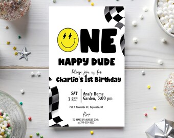 One Happy Dude 1st Birthday Invitation Template