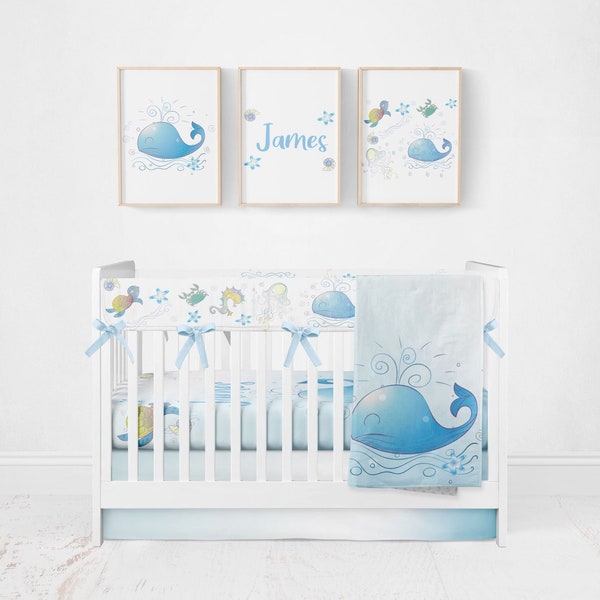 Whale Crib Bedding Etsy