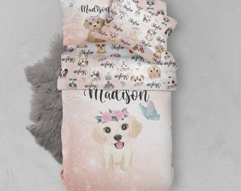 Dog Lover Bedding Set: Organic Cotton Puppy Duvet Cover