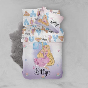 Rapunzel Bedding Set, Girls Tangled Duvet Cover, Rapunzel twin set, Girl sheet set, Girls Bedding Set, Rapunzel Princess Bed Set