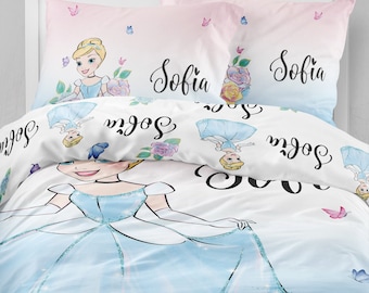 Juego de cama de princesa de algodón orgánico: tamaño individual, infantil y matrimonial