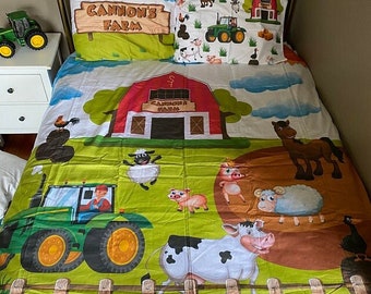Organic Cotton Farm Bedding Set: Toddler, Twin, Full, Queen, King