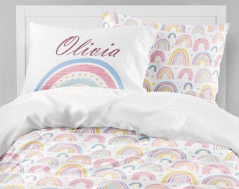 rainbow girls bedding