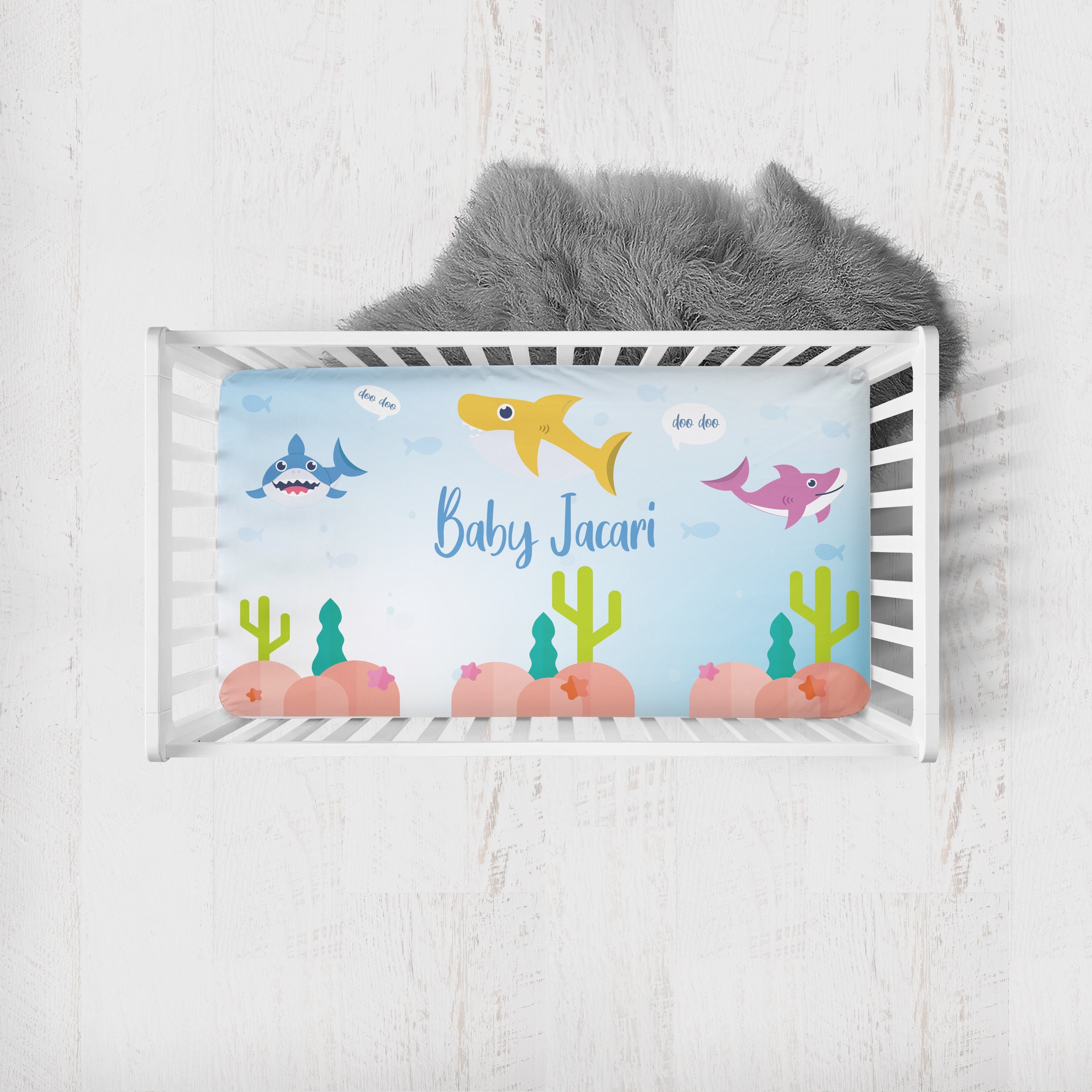 Baby shark cheap crib bedding