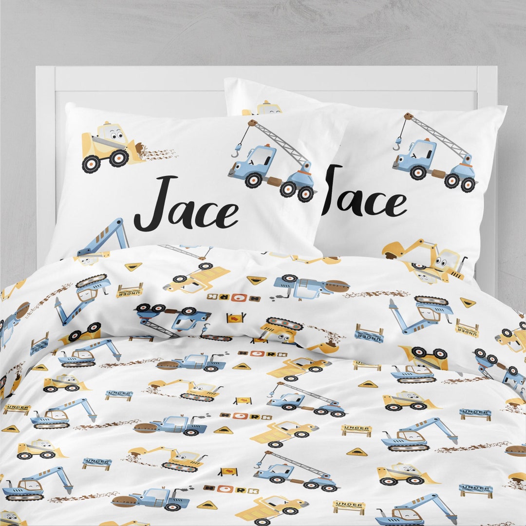 Construction Bedding Set Personalized Bedding Construction Etsy