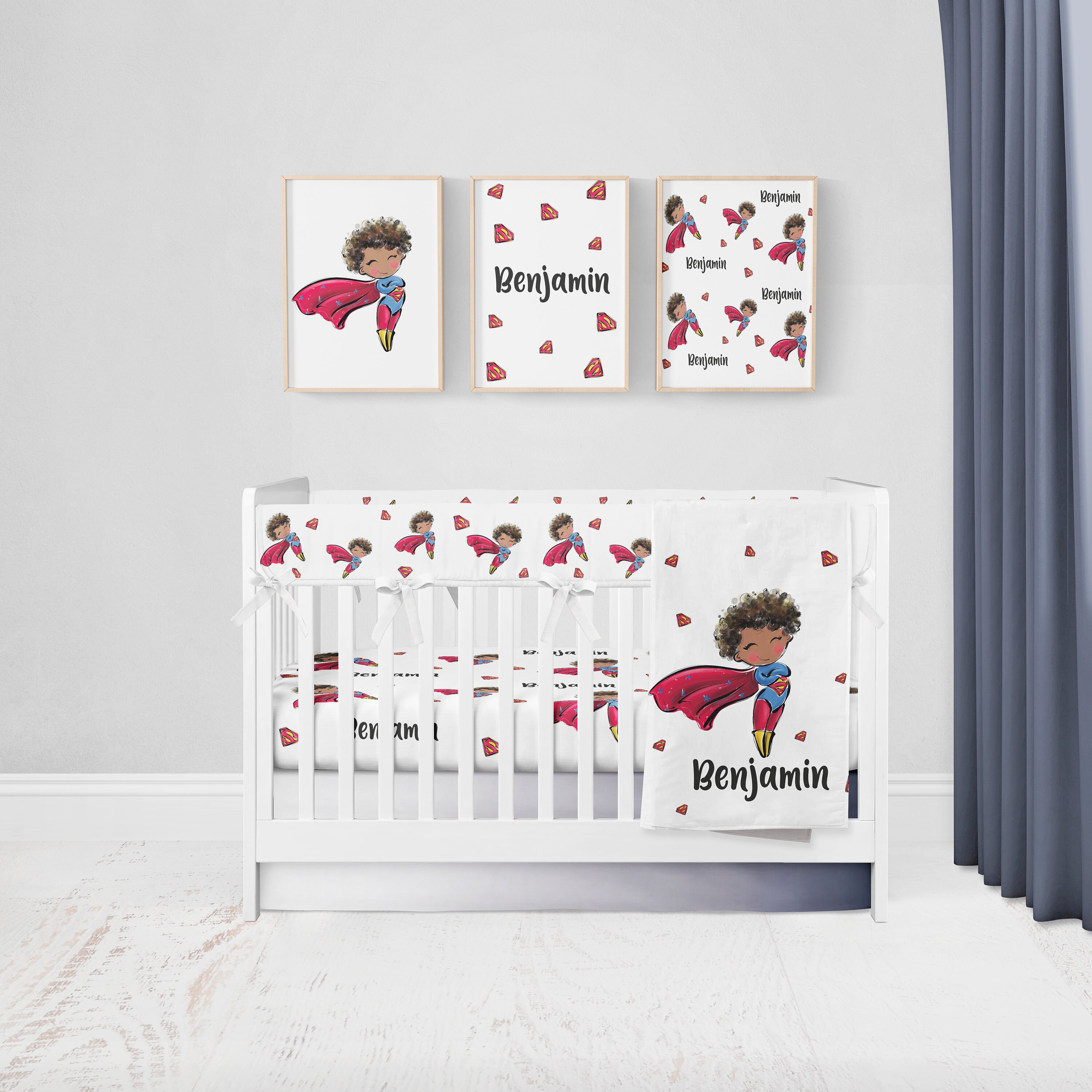 Superhero Crib Bedding Crib Bedding Set Boy Personalized Etsy